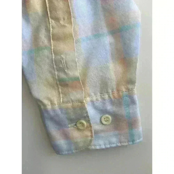 Diane von Furstenberg Vintage 80's Size 14 Button Up Yellow Plaid Retro Cool Fun - Picture 7 of 7